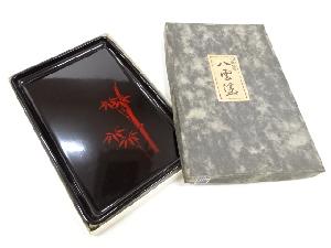 リサイクル　八雲塗　竹笹模様切手盆